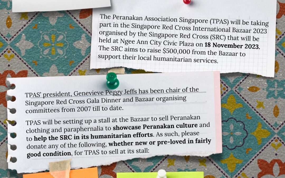 Calling for donations for Singapore Red Cross International Bazaar 2023